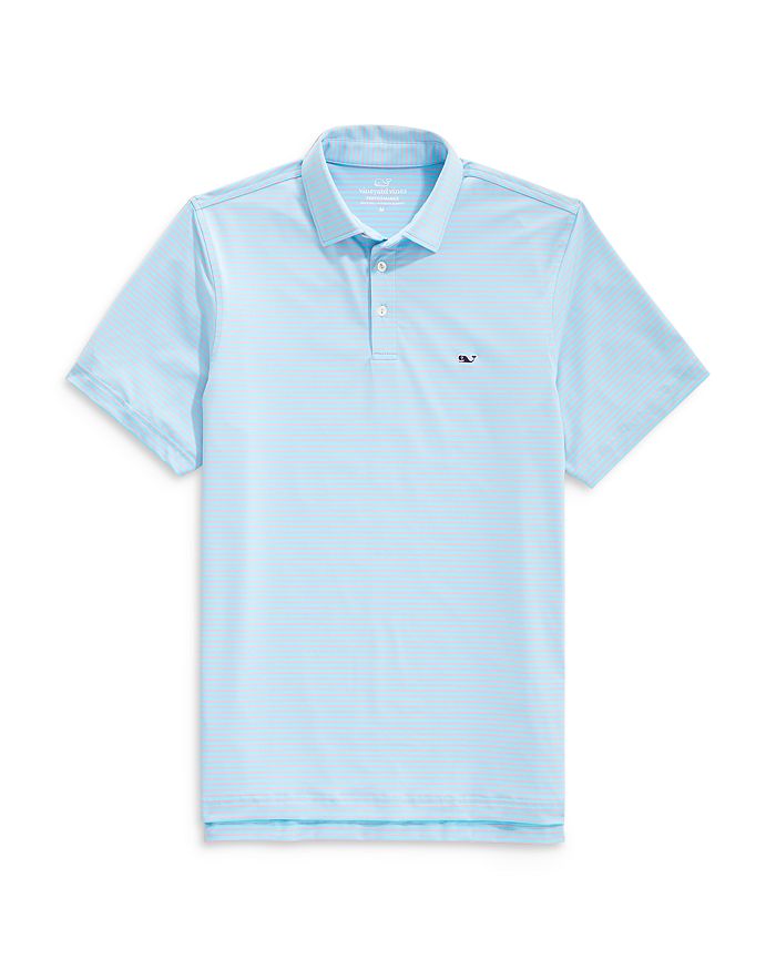 Vineyard Vines St. Jean Stripe Sankaty Regular Fit Polo Shirt In Bora Blue