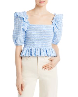 square neck smocked top