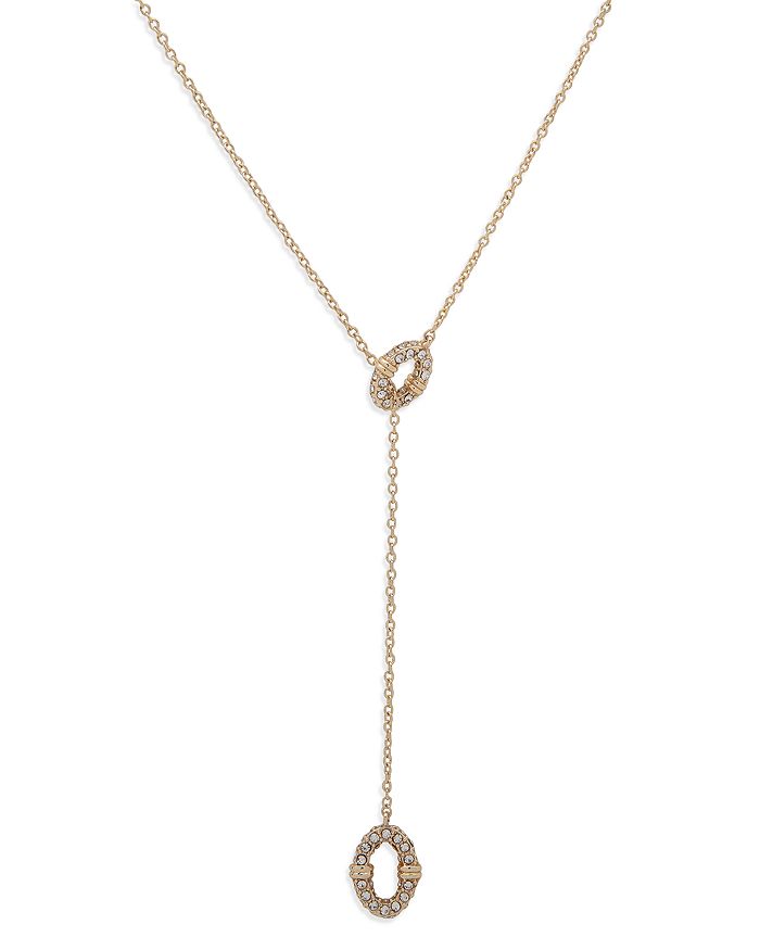 Ralph Lauren Pavé Oval Link Adjustable Lariat Necklace, 16