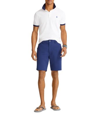 blue and white polo shorts