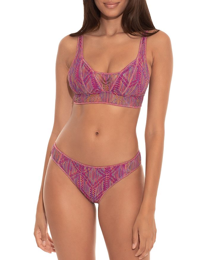 BECCA by Rebecca Virtue Mosaic Crochet Bikini Top Mosaic