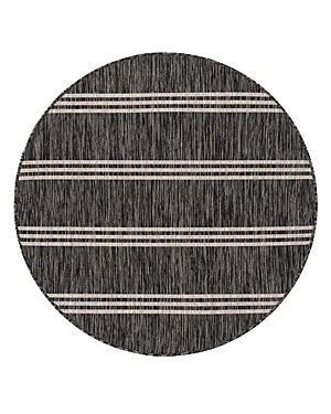 Jill Zarin Outdoor Anguilla Round Area Rug, 4' X 4' In Charcoal