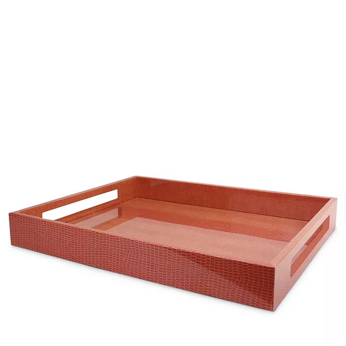 Addison Ross Orange Croc Tray, 16" x 14"