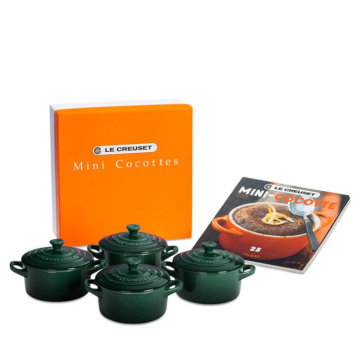 Le Creuset Stoneware Cocottes Set of 4 with Mini Cocotte Cookbook - Artichaut