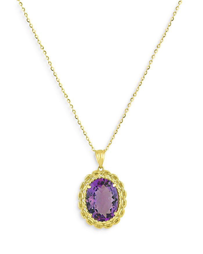 Bloomingdale's Amethyst Pendant Necklace In 14k Yellow Gold, 18 - 100% Exclusive