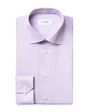 Shop Eton Slim Fit Signature Twill Dress Shirt In Purple