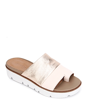 Gentle Souls By Kenneth Cole Women's Lavern Slide Sandals In Rose Gold/white Leather