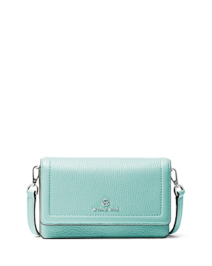 Michael Michael Kors Jet Set Charm Small Phone Crossbody In Fair Aqua/silver