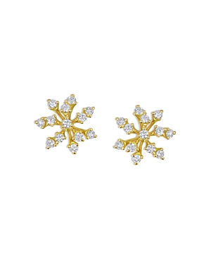 HUEB 18K YELLOW GOLD LUMINUS DIAMOND CLUSTER STUD EARRINGS,BR9016AYD