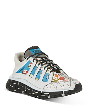 Versace White Trésor De La Mer Trigreca Sneakers In White Multi