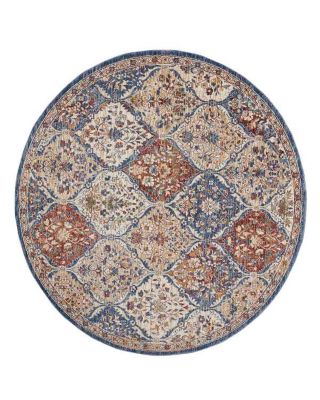 Km Home Taza Panel Round Area Rug, 5' x 5'