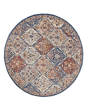 Kenneth Mink Km Home Taza Panel Round Area Rug, 5' X 5' In Blue