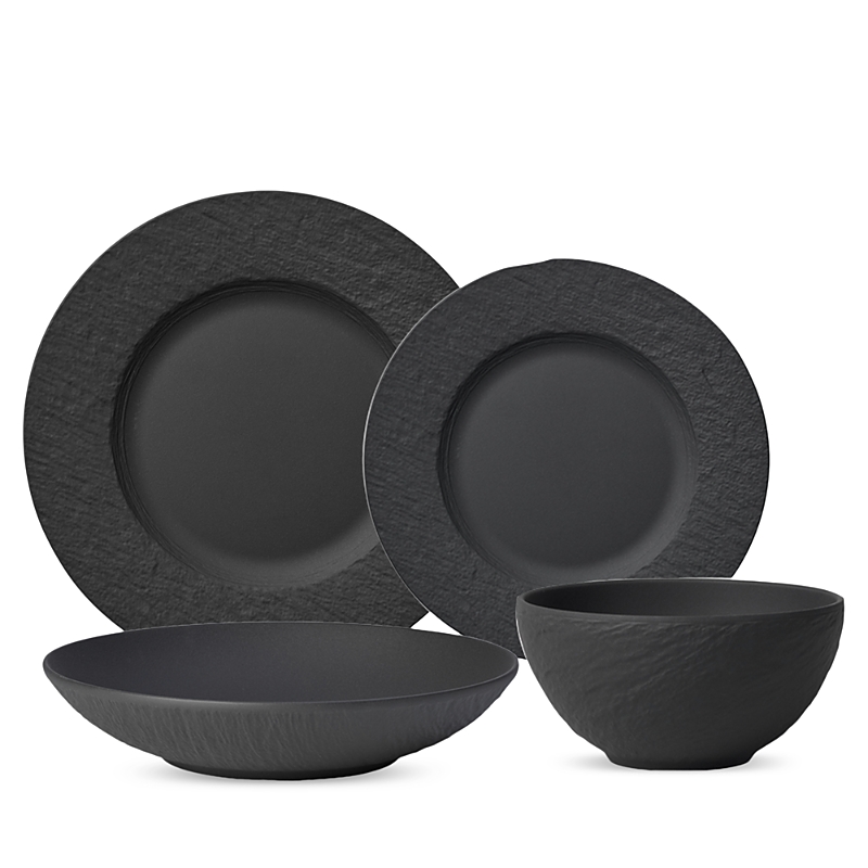 Villeroy & Boch Manufacture Rock 4 Piece Place Setting In Black
