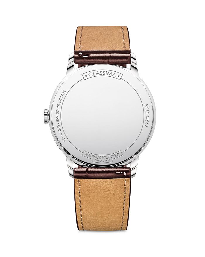 Shop Baume & Mercier Classima Watch, 42mm In White/brown