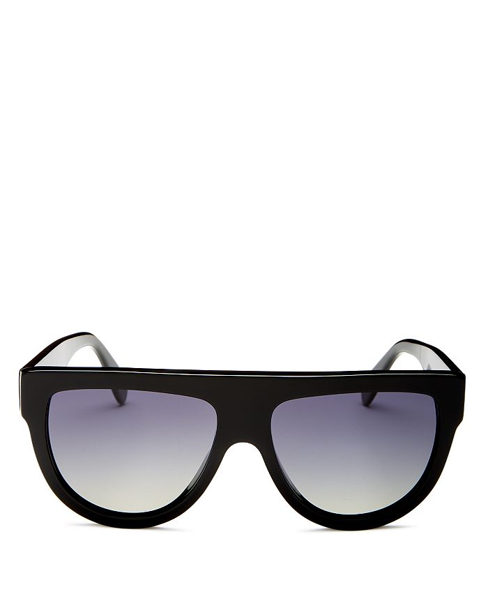 Celine Men's Flat Top Sunglasses, 58mm In Smoke/mirror