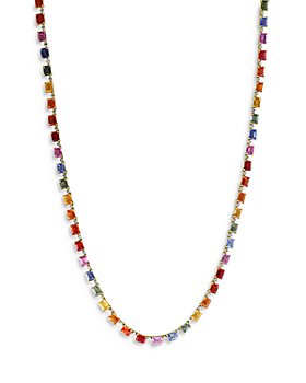 Bloomingdale's - Rainbow Sapphire & Diamond Necklace in 14K Yellow Gold, 18" - 100% Exclusive