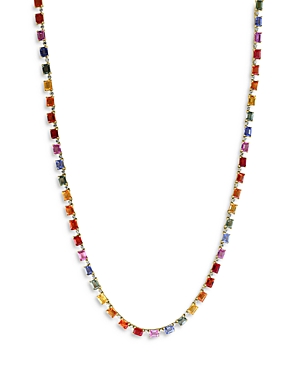 Bloomingdale's Rainbow Sapphire & Diamond Necklace In 14k Yellow Gold, 18 - 100% Exclusive