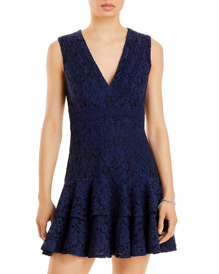Aqua lace mini dress hotsell