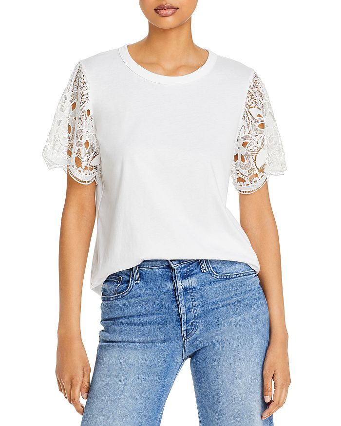 See by Chloé Lace Sleeve Top | Bloomingdale's
