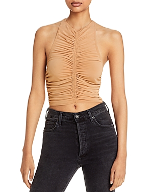 A.L.C ADRIENNE RUCHED CROPPED TOP,8KTOP00527