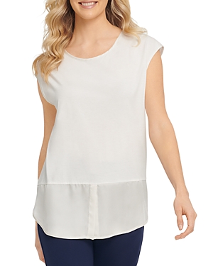 Dkny Mixed Media Cap Sleeve Top