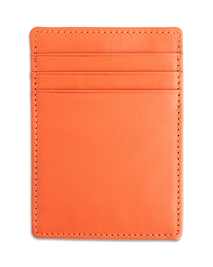 Royce New York Leather Magnetic Money Clip Wallet In Orange
