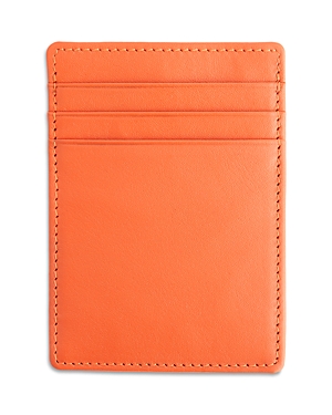 Royce New York Leather Magnetic Money Clip Wallet In Orange
