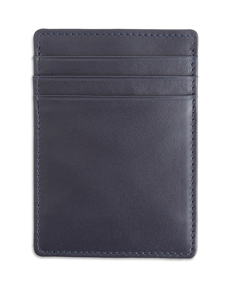 Royce New York Personalized Magnetic Money Clip Card Case In Navy Blue
