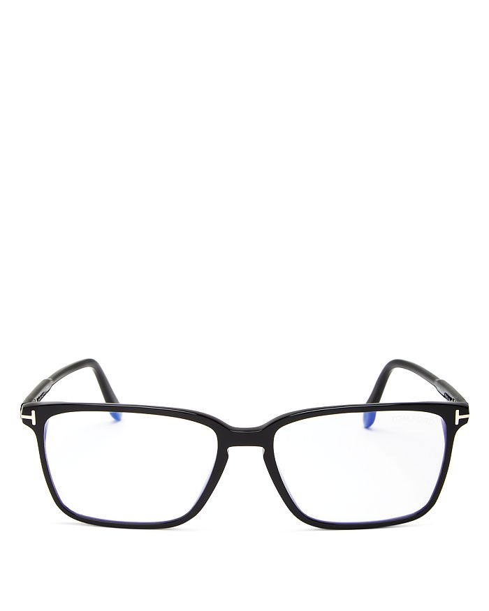 Tom Ford Square Blue Light Glasses, 56mm In Black
