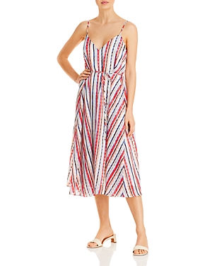 Milly Becca Watercolor Stripe Midi Dress