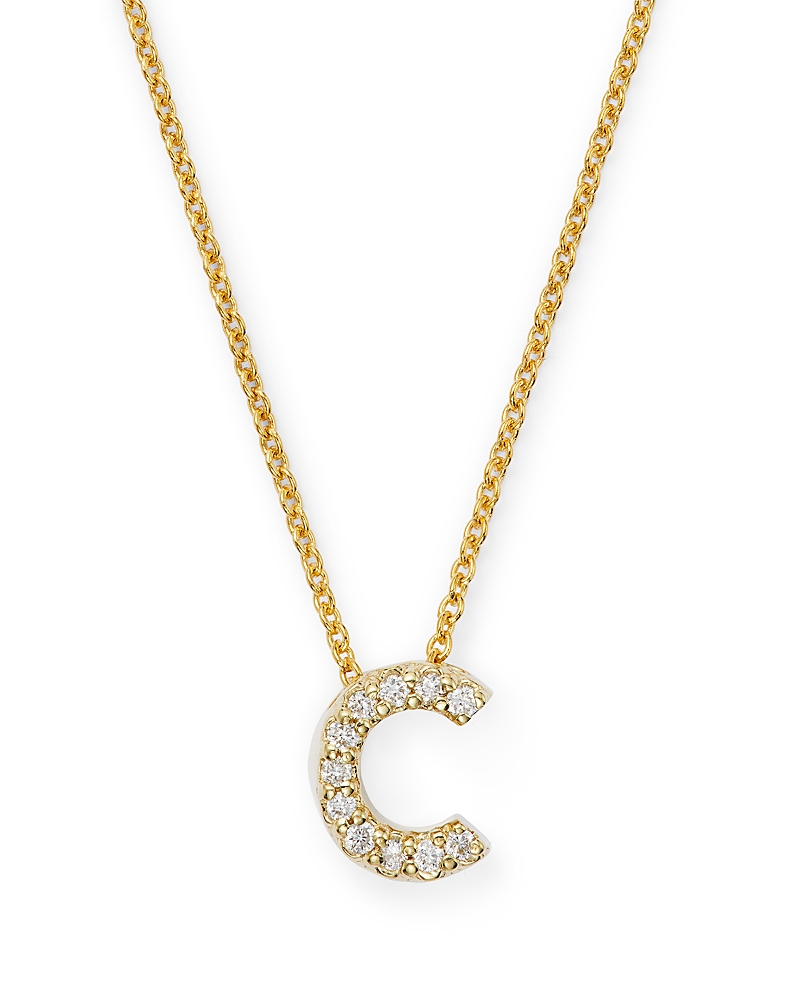 Roberto Coin 18K Yellow Gold and Diamond Initial Love Letter Pendant Necklace, 16