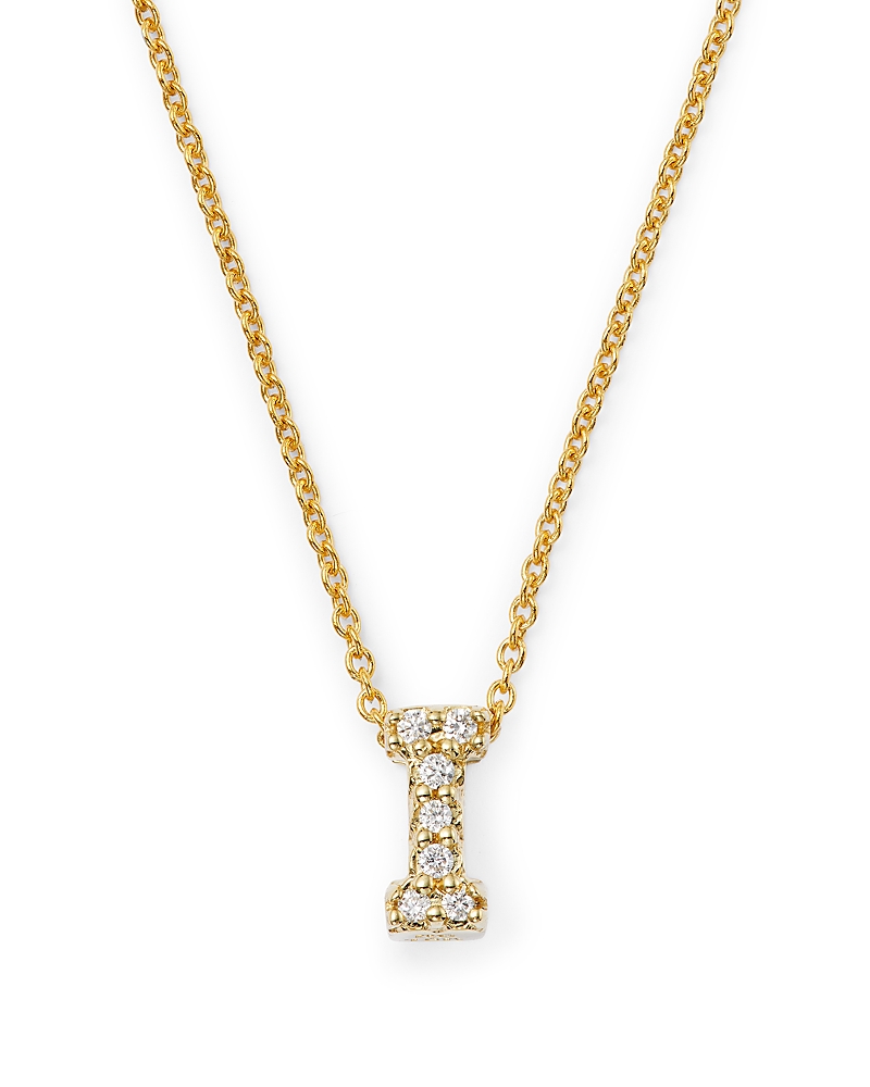 Roberto Coin 18K Yellow Gold and Diamond Initial Love Letter Pendant Necklace, 16