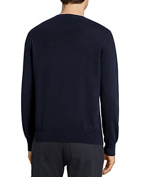 The Mens Store Bloomingdales Ribbed Cable Knit Sweater Blue Wool Cashmere XL New 