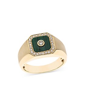 Bloomingdale's - Men's Malachite & Diamond Ring in 14K Yellow Gold - 100% Exclusive
