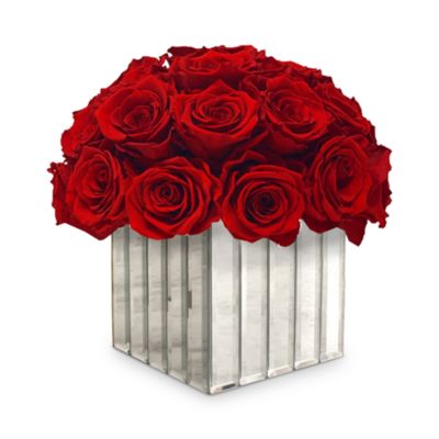 Rose Box Nyc Modern Box with Half Ball of Roses