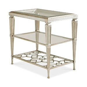 Caracole Social Connections Side Table In Taupe Silver Leaf