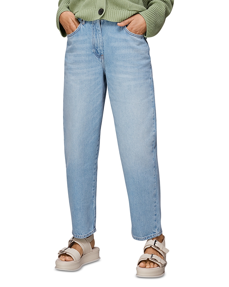 Whistles Elasticized Waist Straight Jeans in Denim