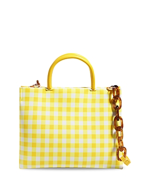 House Of Want H.o.w. We Gram Small Tote In Yellow Gingham/amber Resin