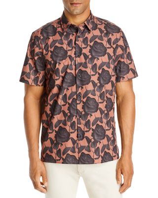 HUGO Ebor Rose Print Short Sleeve Shirt | Bloomingdale's