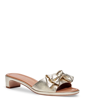 KATE SPADE KATE SPADE NEW YORK WOMEN'S LILAH SQUARE TOE KNOTTED BOW LEATHER SANDALS,K3797