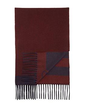 Ferragamo - Striped Double Face Fringed Wool/Cashmere Scarf