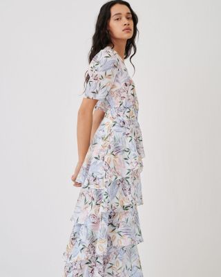 maje ruffled maxi dress Embroidered ruffled maxi dress White For Women