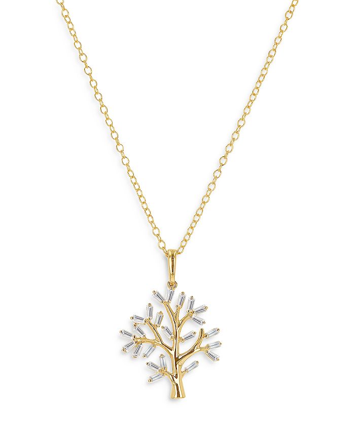 Bloomingdale's - Baguette Diamond Tree of Life Pendant Necklace in 14K Yellow Gold, 0.25 ct. t.w. - 100% Exclusive