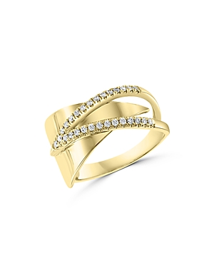 Bloomingdale's Diamond Micro Pave Crossover Band in 14K Yellow Gold, 0.20 ct. t.w. - 100% Exclusive