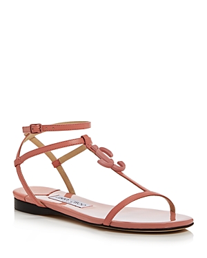 Jimmy Choo Women's Alodie Leather Flat Sandals In Sunset Peach