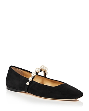 Jimmy Choo Ade Flat Suede In Black