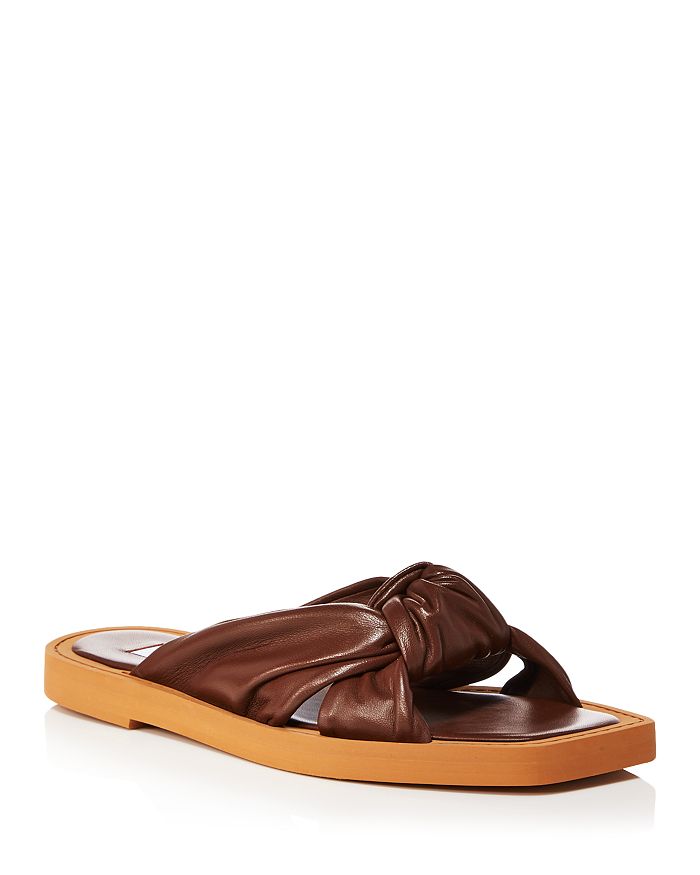 Jimmy Choo Women's Tropica Leather Flat Sandals | Bloomingdale's