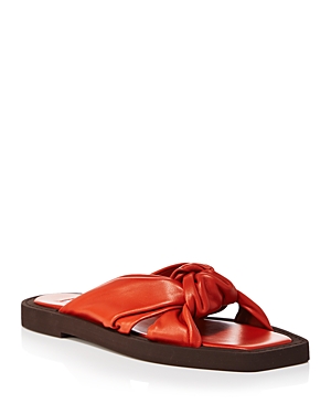 Jimmy Choo Women's Tropica Leather Flat Sandals In Burnt Orange