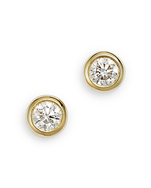 Roberto Coin 18k Yellow Gold Diamond Bezel Stud Earrings