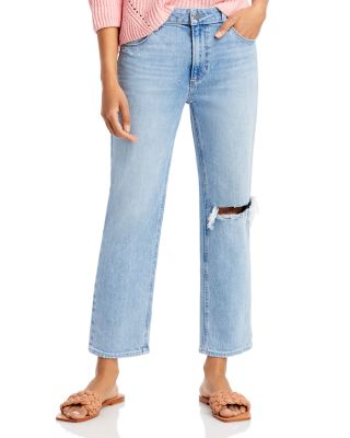 PAIGE - Noella High Rise Straight Jeans in Montague Destructed